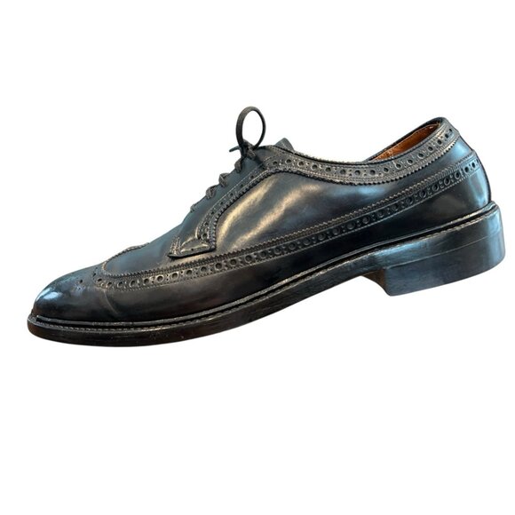 VTG Bass Black DuPont Corfam Full Brogue Longwing Wingtip Derby Shoes Mens 12 AA main image 12